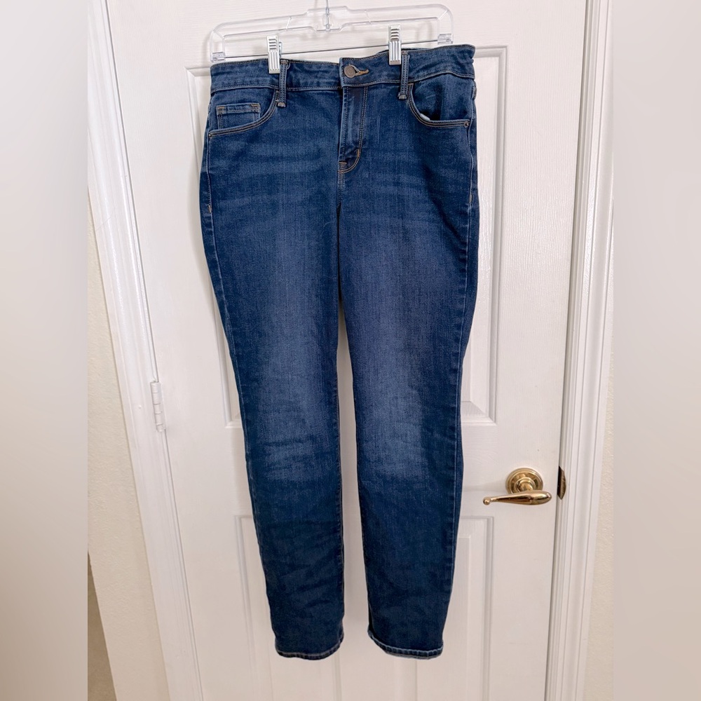 Old Navy Power Straight, Mid Rise, Blue Women's Jeans - Long
